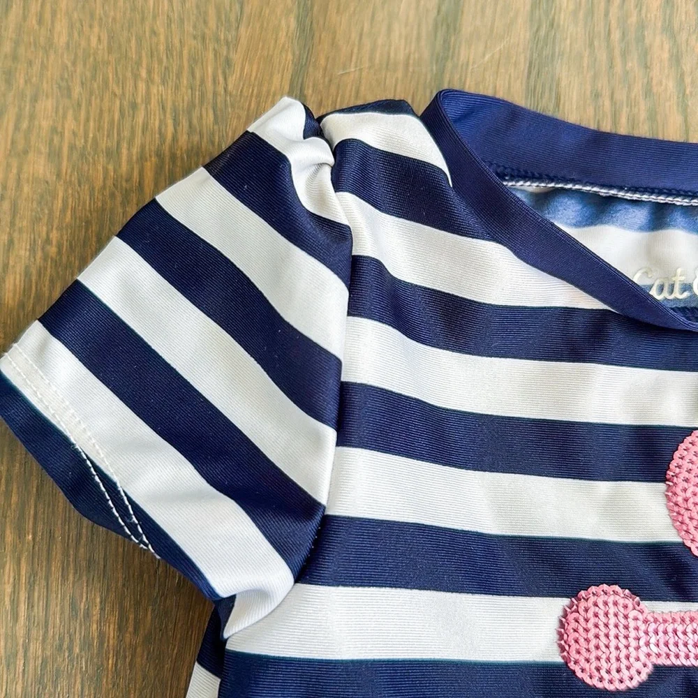 Cat & Jack Nautical Anchor Stripe 2-Piece Swimsuit Baby 18M